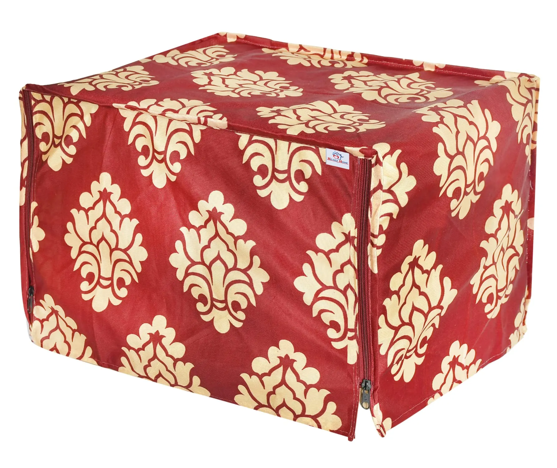 Heart Home Polyster Floral Printed Microwave Oven Cover, Dustproof Machine Protector Cover,20 LTR. (Maroon)-HS43HEARTH25936