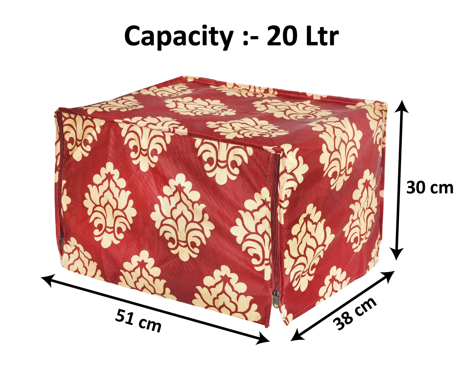 Heart Home Polyster Floral Printed Microwave Oven Cover, Dustproof Machine Protector Cover,20 LTR. (Maroon)-HS43HEARTH25936