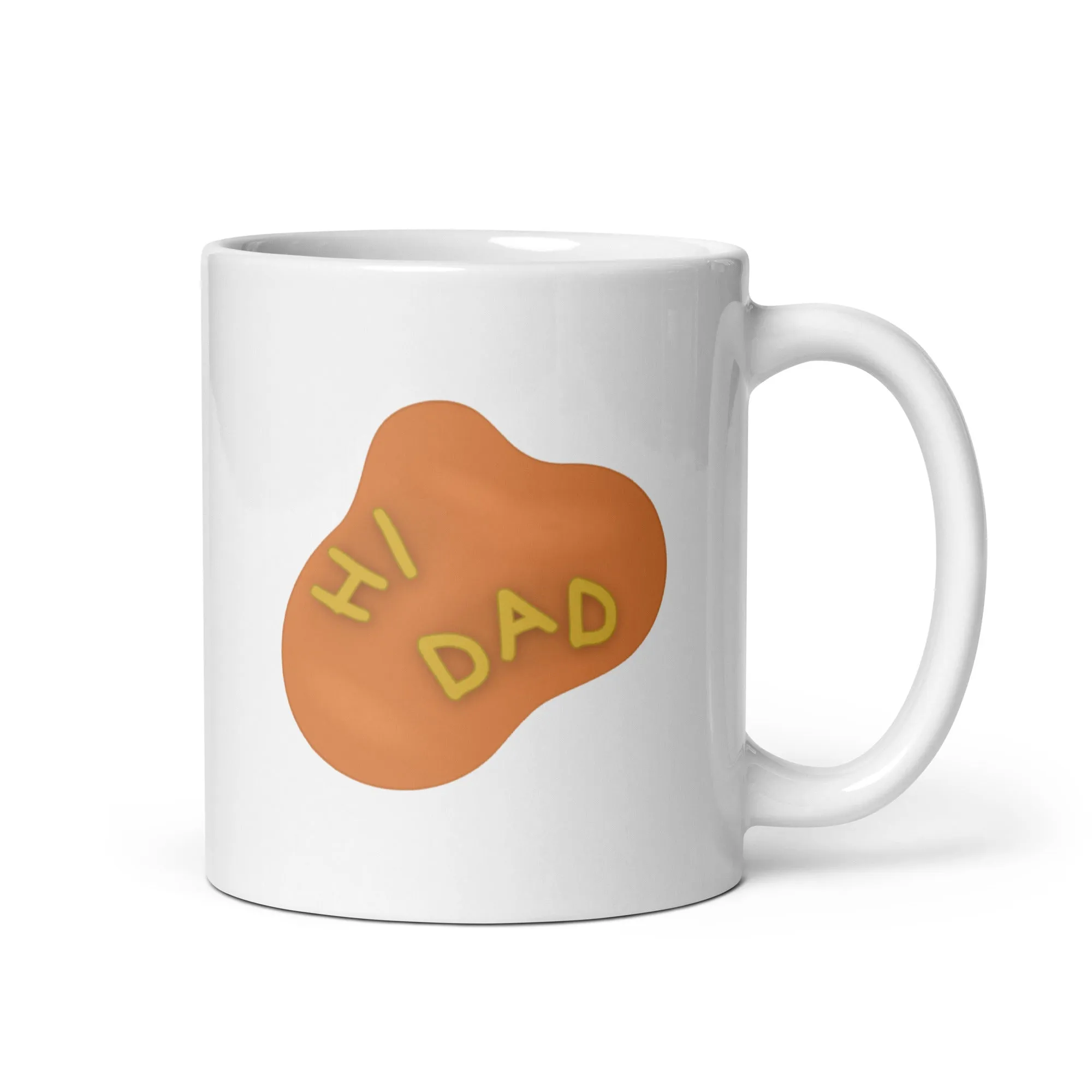 Hi Dad Soup White glossy mug