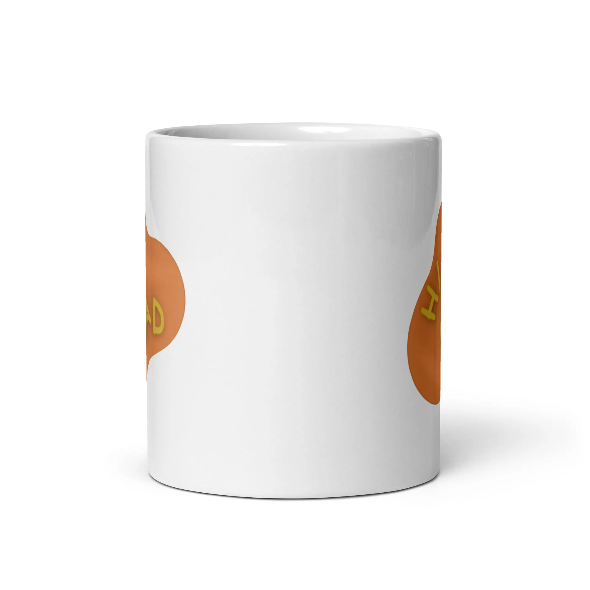 Hi Dad Soup White glossy mug