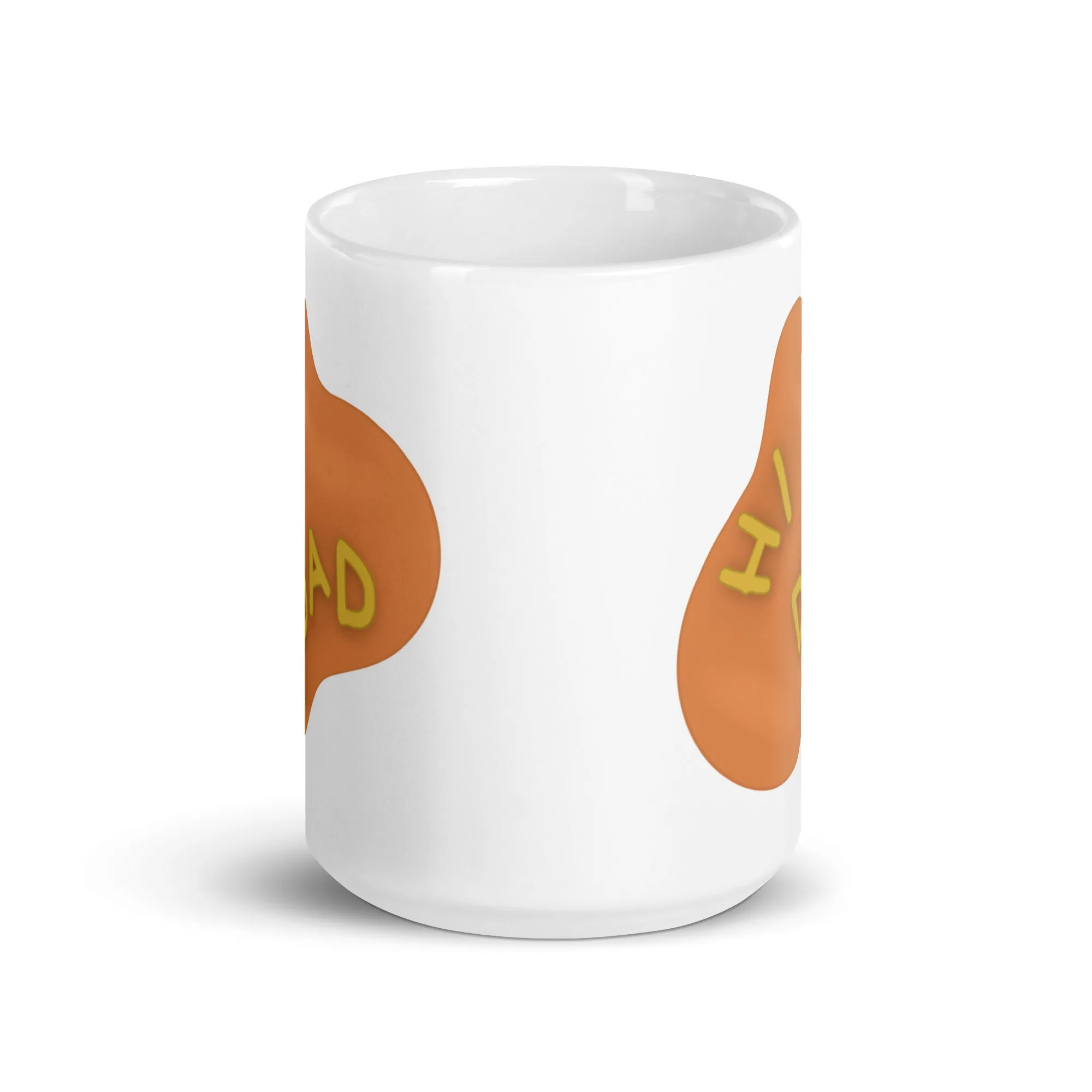 Hi Dad Soup White glossy mug