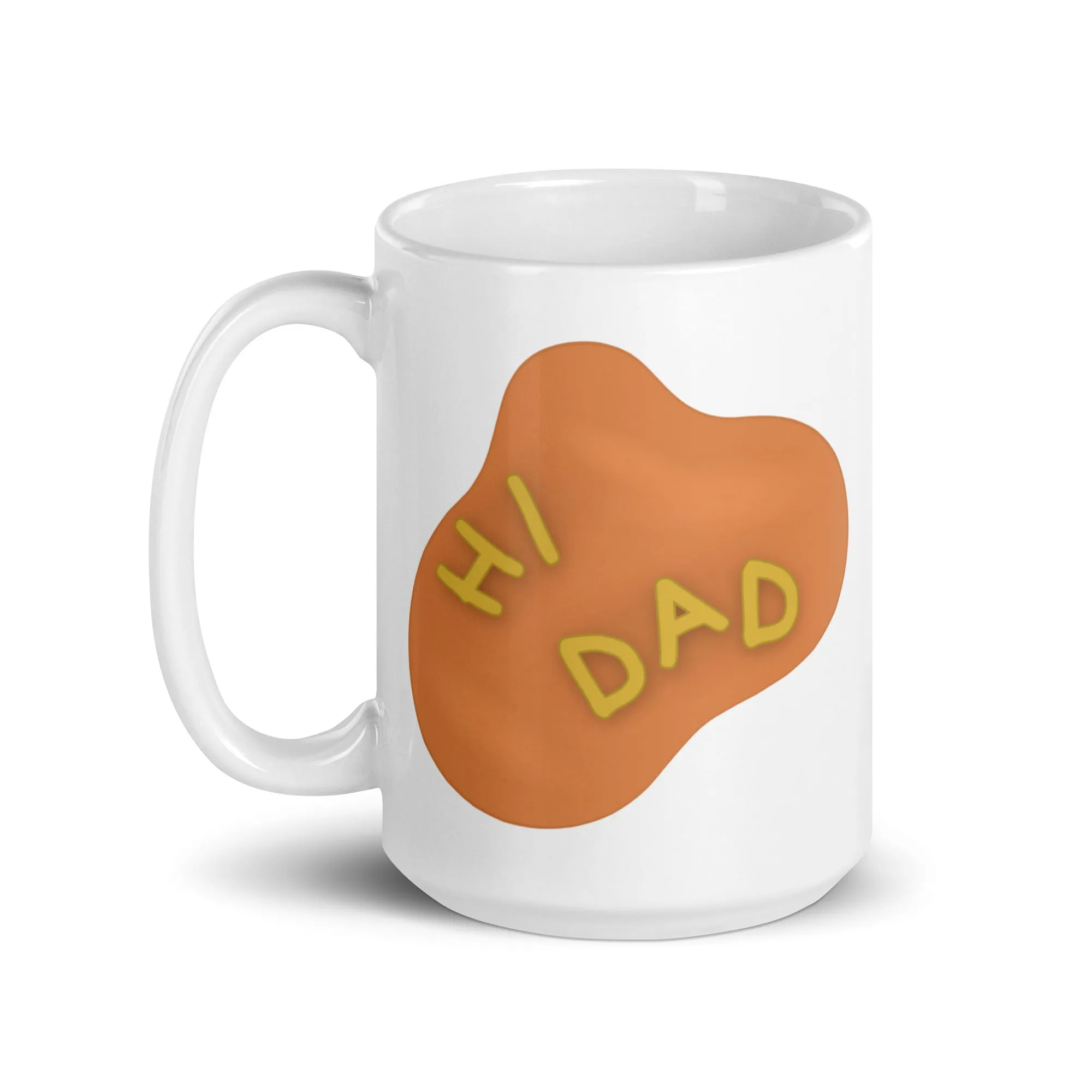 Hi Dad Soup White glossy mug