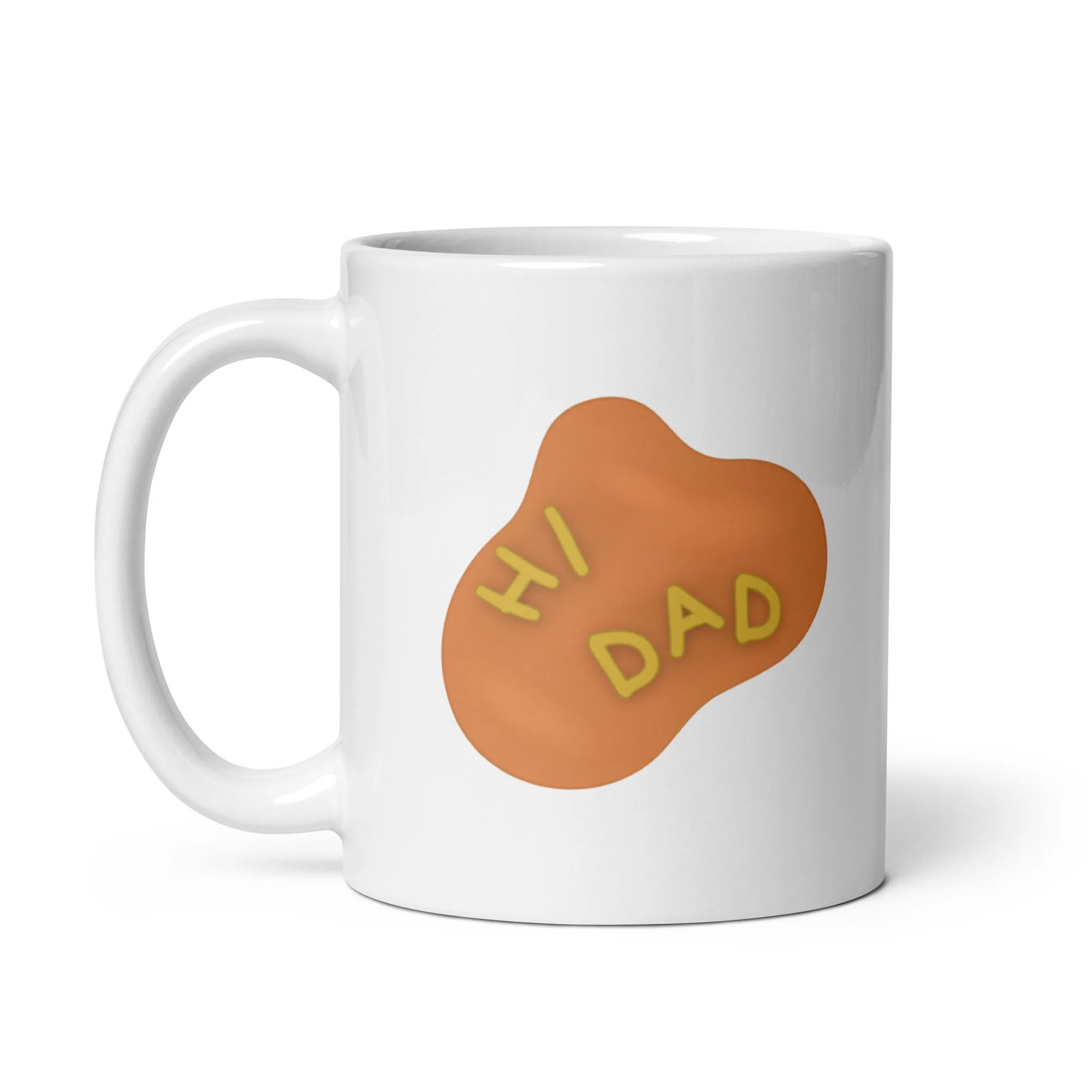 Hi Dad Soup White glossy mug