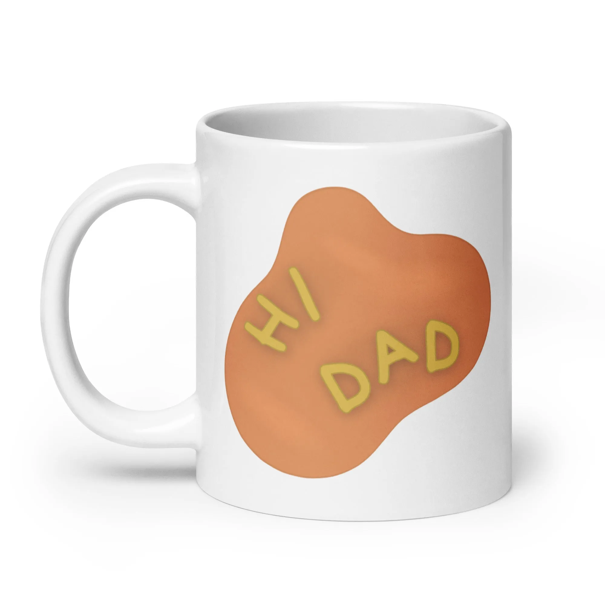 Hi Dad Soup White glossy mug