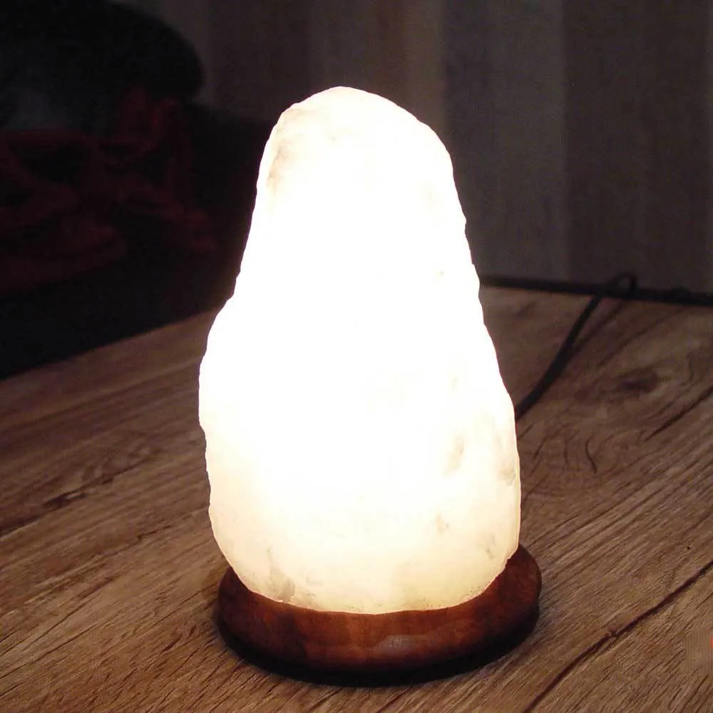 Himalayan White Rock Salt Lamps - 12V 12W Natural Shape Cut Unique Crystal Lamp