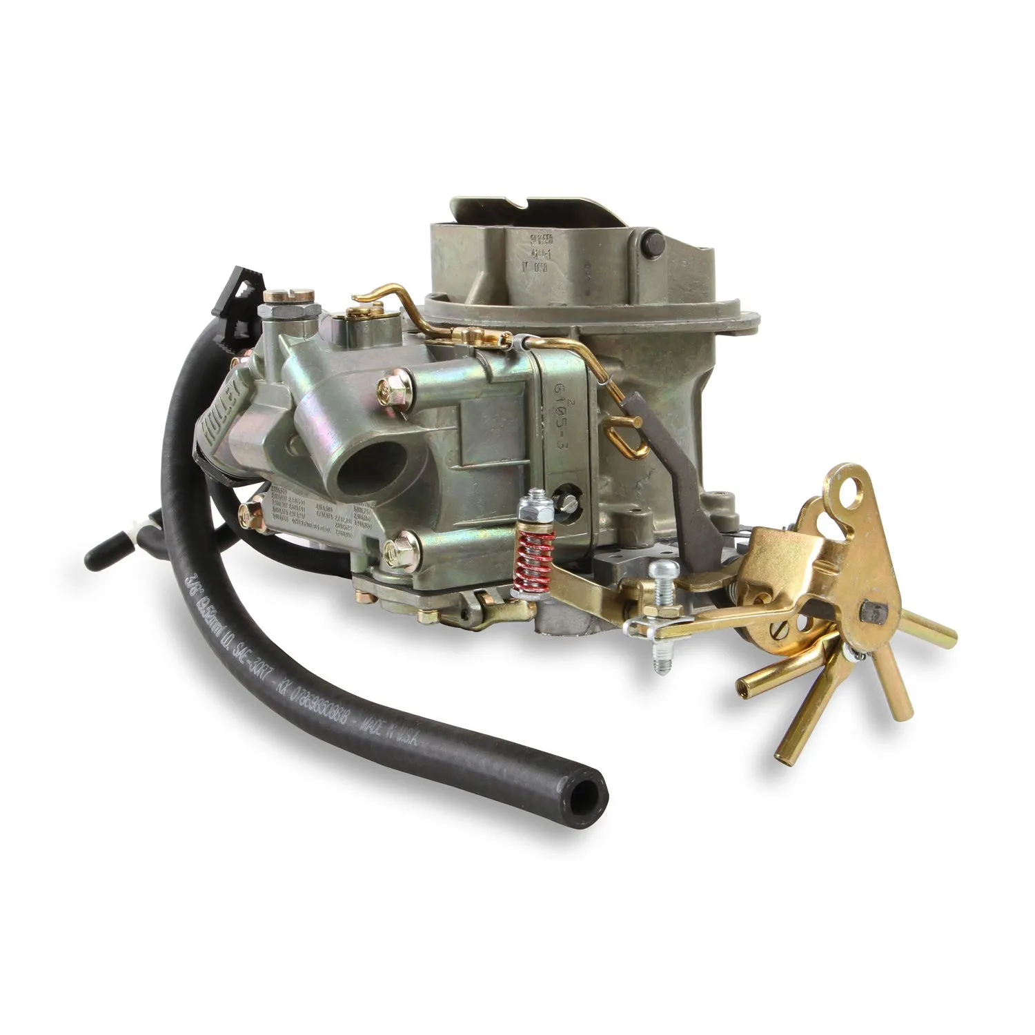 Holley OEM Muscle Car 350 CFM 2-Barrel Carburetor - Holley Flange - Remote Choke - Single Inlet - Gold Chromate - Six Pack Center Carb 0-4792