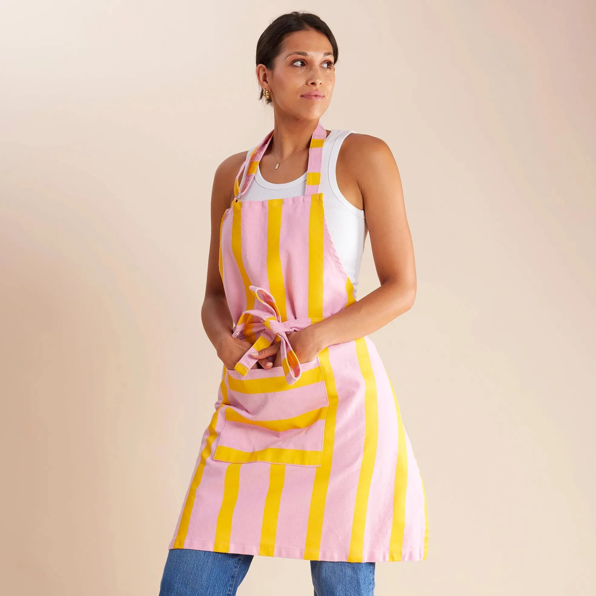 Hommey Apron - Pink Lemonade Stripes