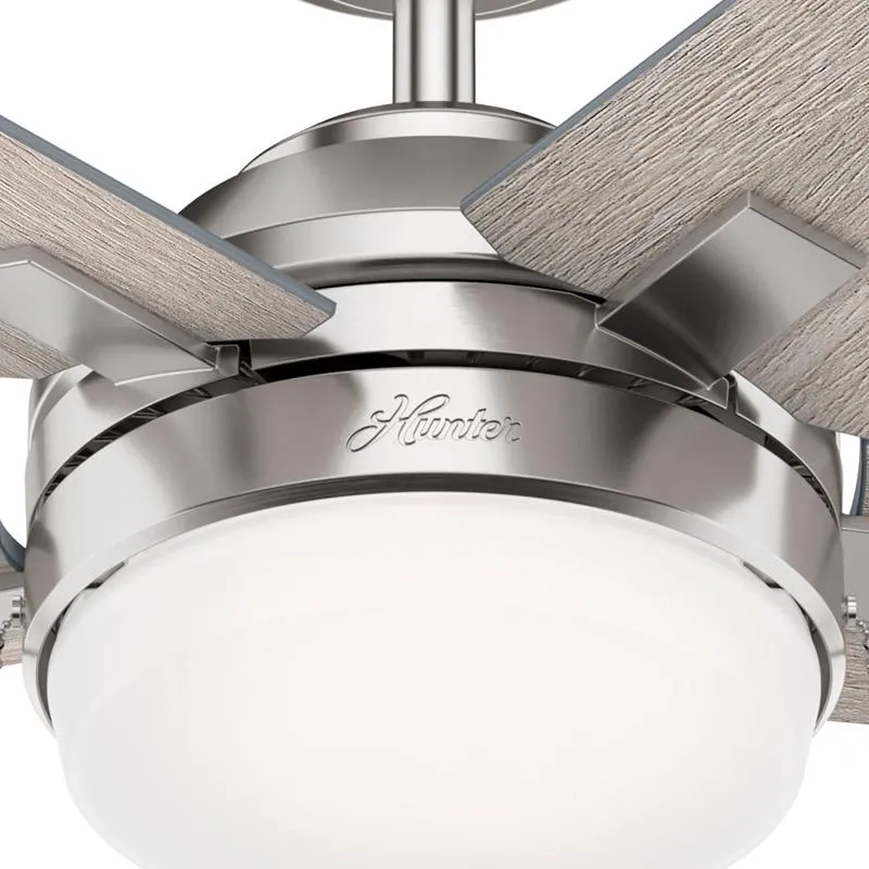 Hunter Bartlett 52 in. Brushed Nickel Silver LED Indoor Ceiling Fan