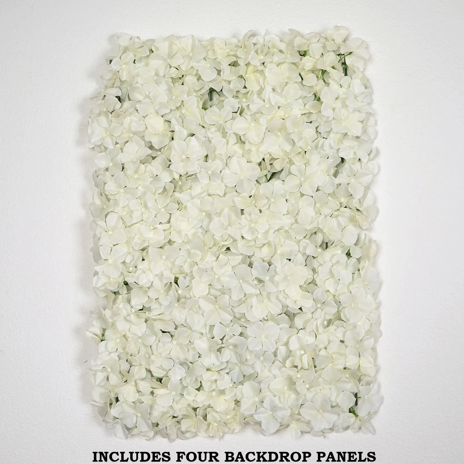 Hydrangea Artificial Flower Wall Mat Panel - Cream - 4 panels