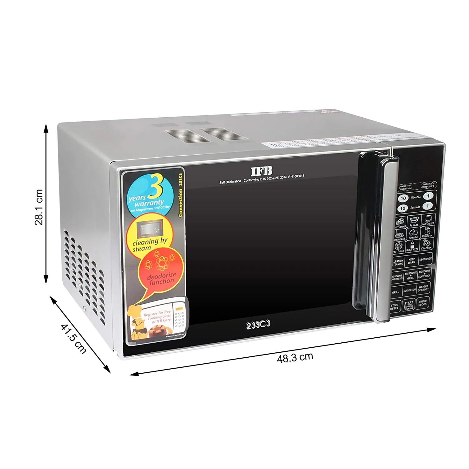 IFB 23 L Convection Microwave Oven (IFB 23SC3, Metallic Silver)