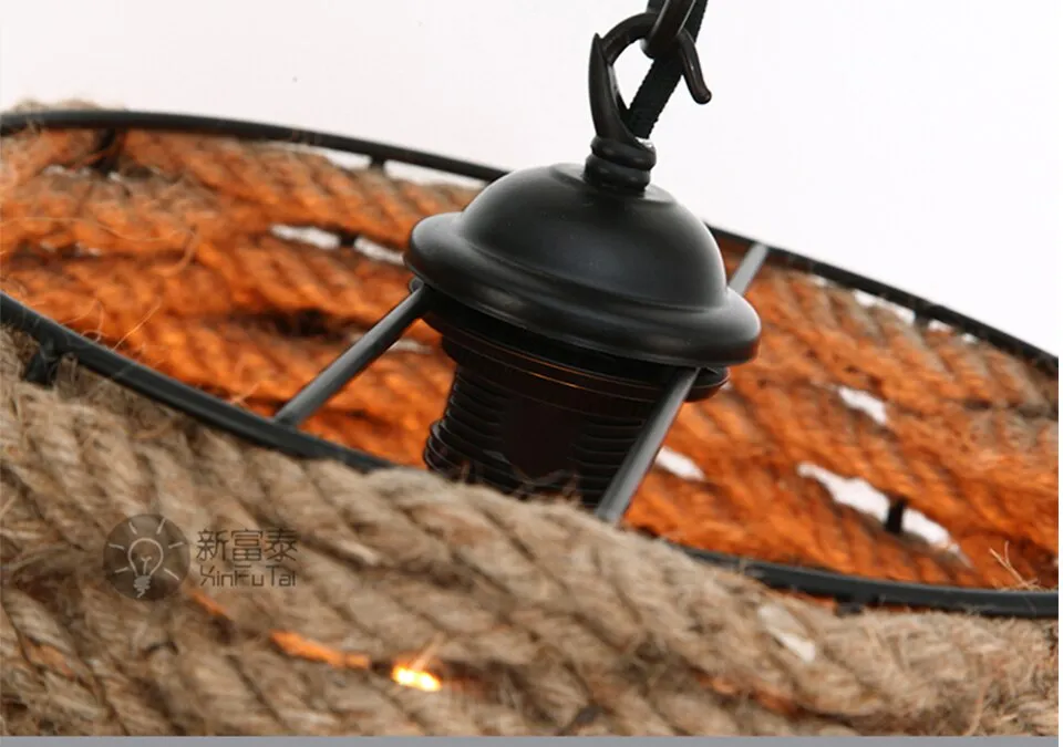 IIS Retro Creativity E27 Edison Bulb D40mm Countryside Hemp Rope Lamp Pendant Lights