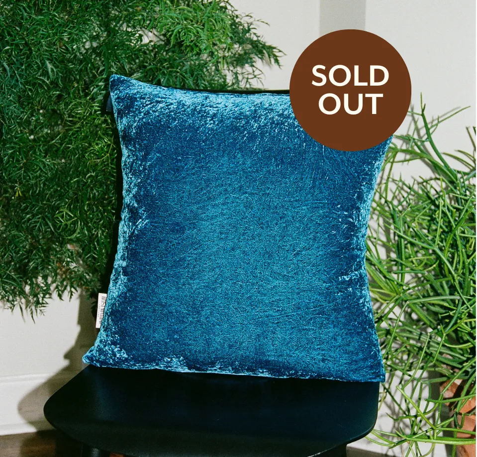 Indigo Blue Naturally Dyed Silk Velvet Pillow