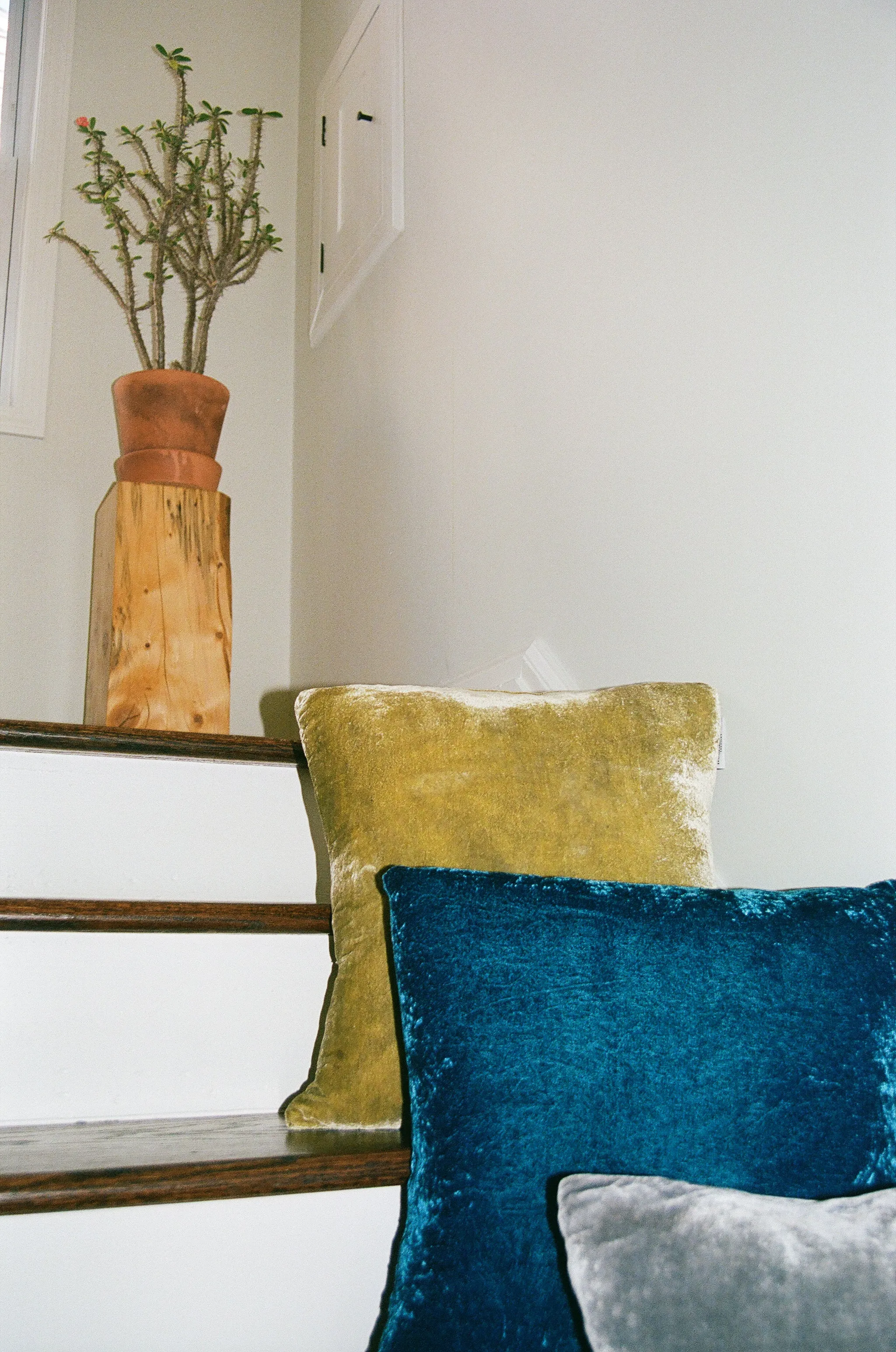 Indigo Blue Naturally Dyed Silk Velvet Pillow