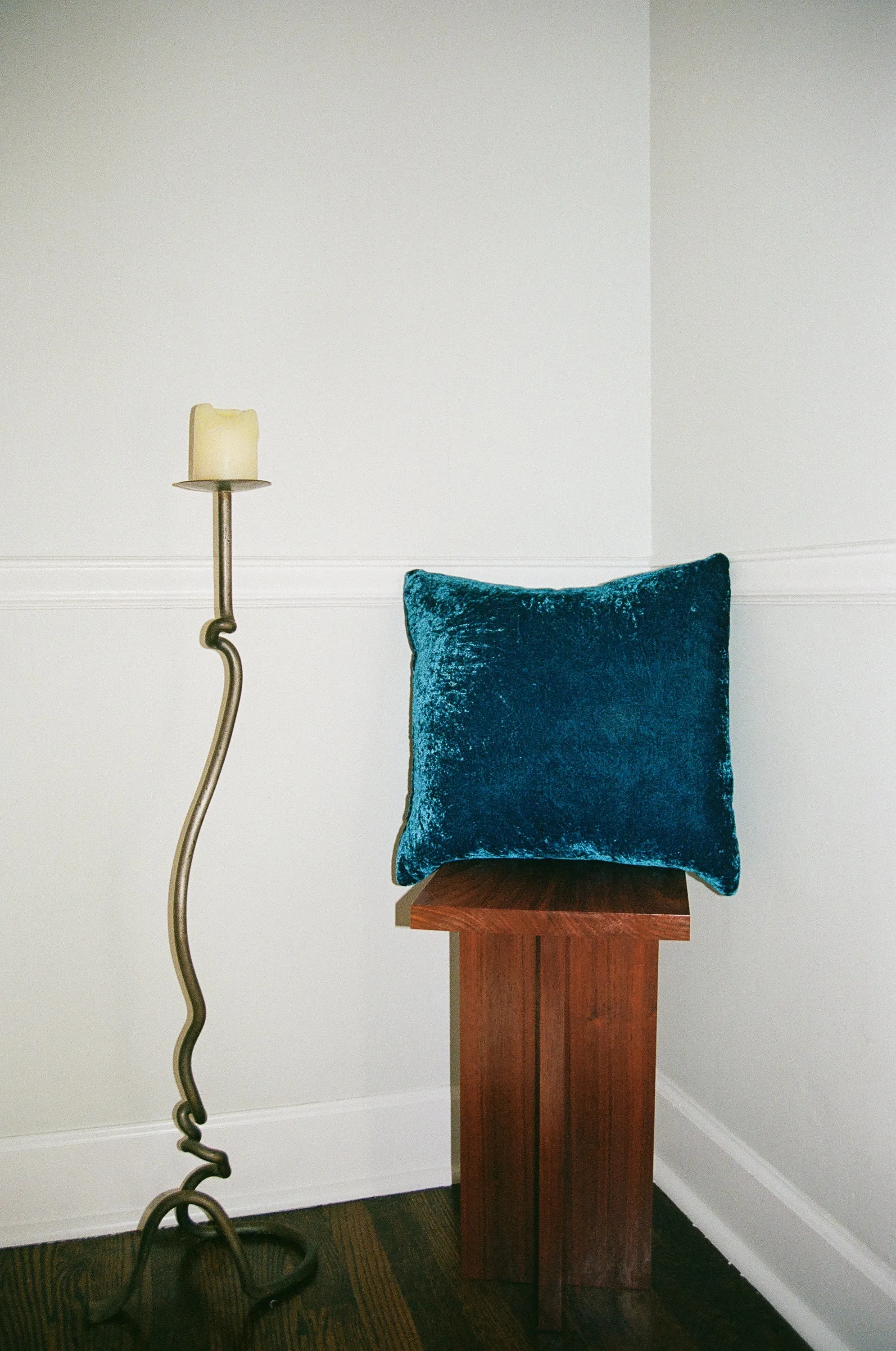 Indigo Blue Naturally Dyed Silk Velvet Pillow