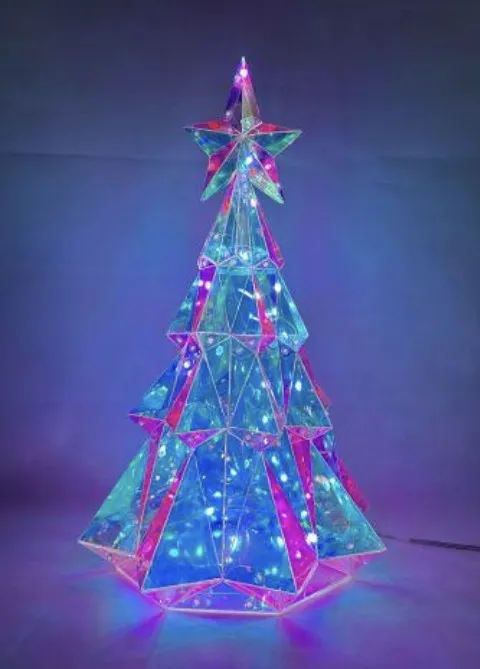 Iridescent Diamond Christmas Tree 19", LED lights