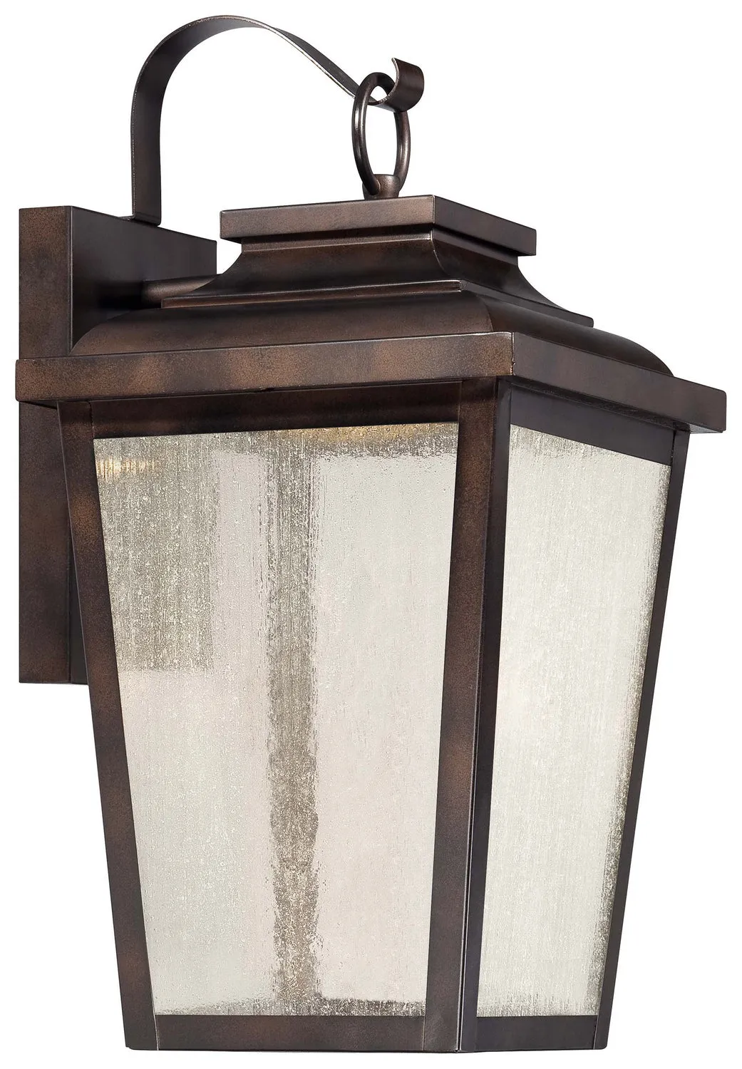 Irvington Manor LED Outdoor Wall Mount in Chelesa Bronze & Clear Seeded Glass