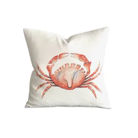 Island Hand-Painted Crab Throw Pillow Cover 16x16