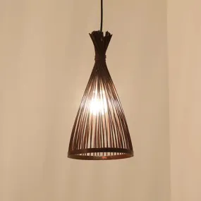 Japanese Style Bamboo Pendant Lamp – 1 Head Ceiling Hang Light for Tea Room