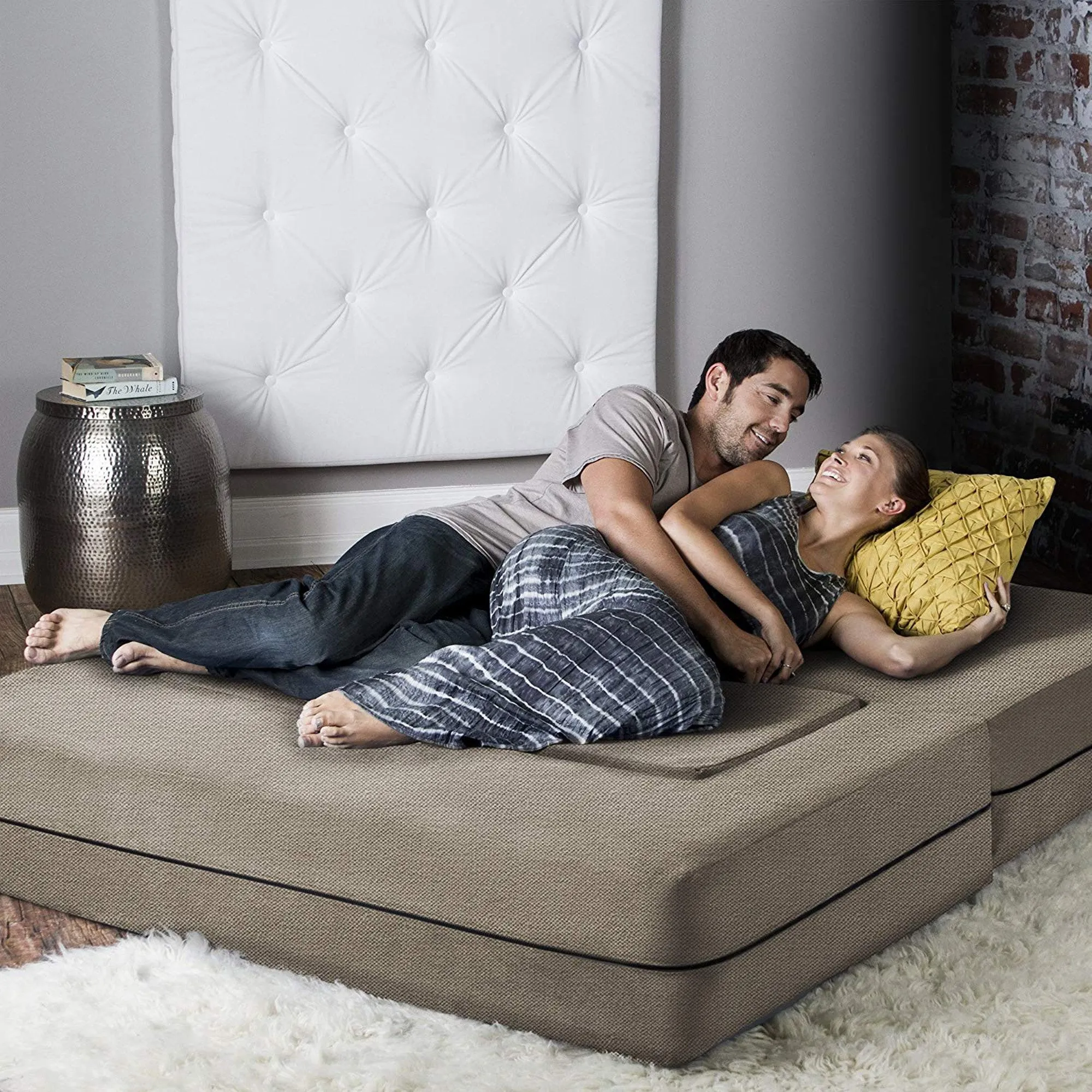 Jaxx Zipline Queen Convertible Sleeper Loveseat and Ottomans