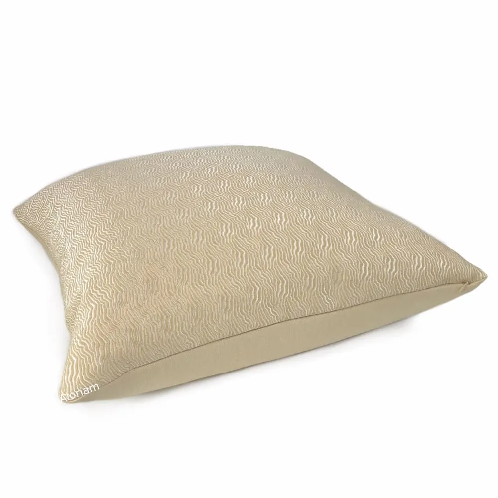 Jentry Sand Abstract Wavy Lines Pillow Cover (Kravet Candice Olson fabric)