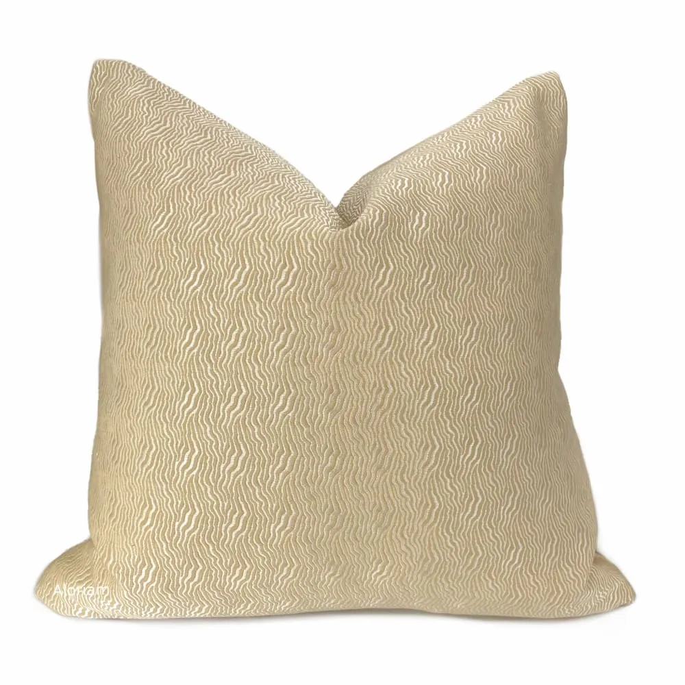 Jentry Sand Abstract Wavy Lines Pillow Cover (Kravet Candice Olson fabric)