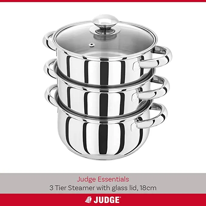 Judge Essentials Stainless Steel 3 Tier Steamer 18cm