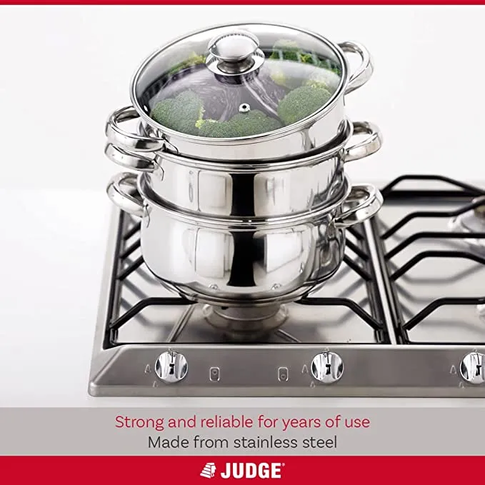 Judge Essentials Stainless Steel 3 Tier Steamer 18cm