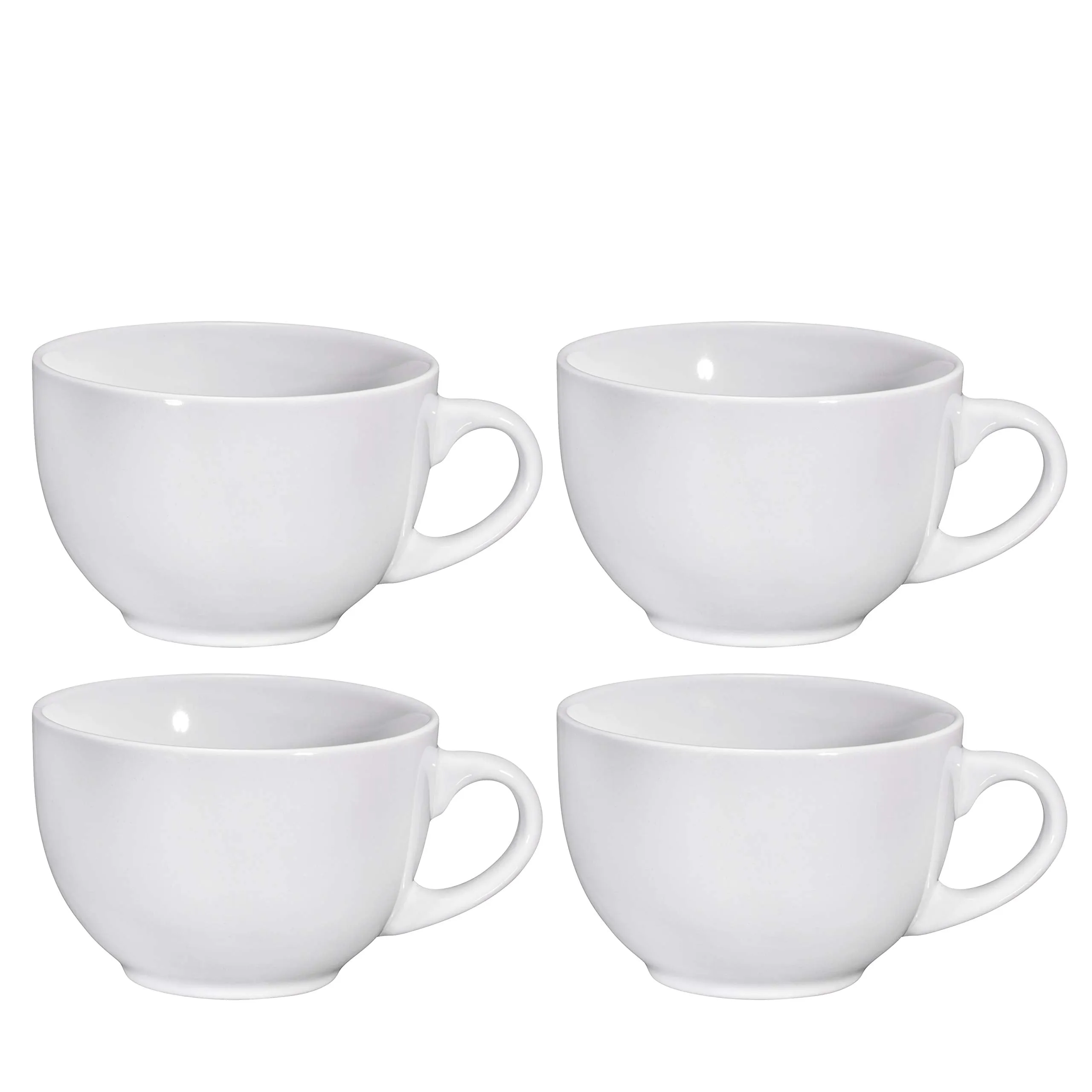 Jumbo Coffee and Cereal Set of 4 Jumbo Mugs, 24 Ounce, Multi Purpose Wide Mug for Soup