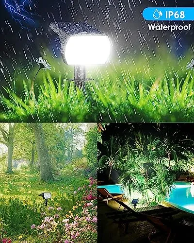 Kaxiida Solar Spot Lights Outdoor Waterproof, 3 Lighting Modes Solar Landscape Lights for Outside, 56LED Solar Powered Lights Dusk to Dawn Pack of 6