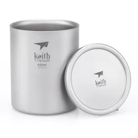 Keith Double Wall Titanium Mug w Lid 450ml