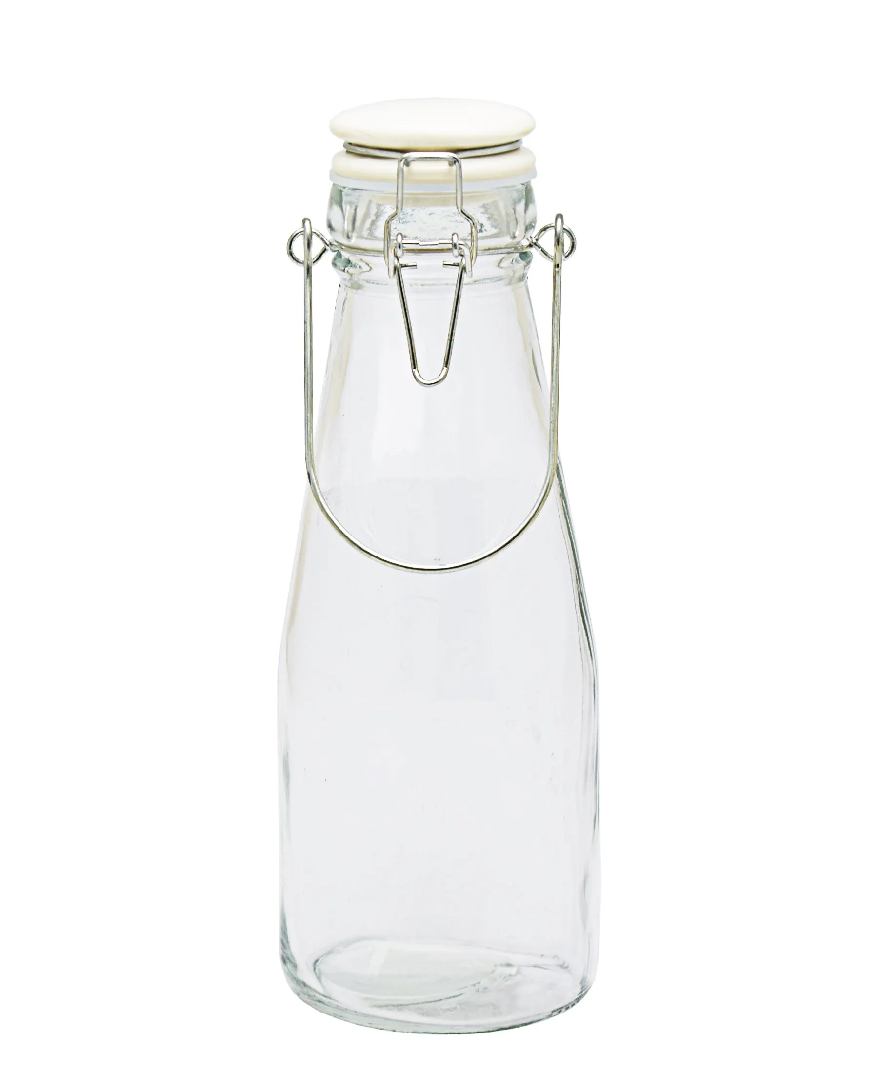 Kitchen Life Bottle Glass Clip Lid 500ml - Clear