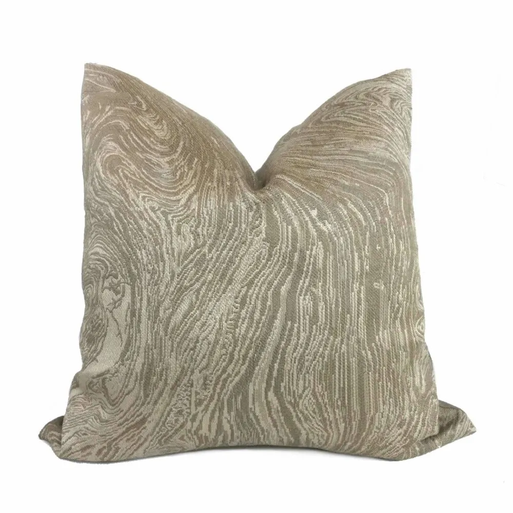 Kravet Beige Tan Agate Marble Geology Pattern Pillow Cover