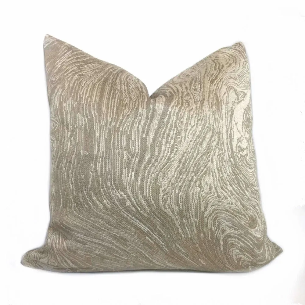 Kravet Beige Tan Agate Marble Geology Pattern Pillow Cover