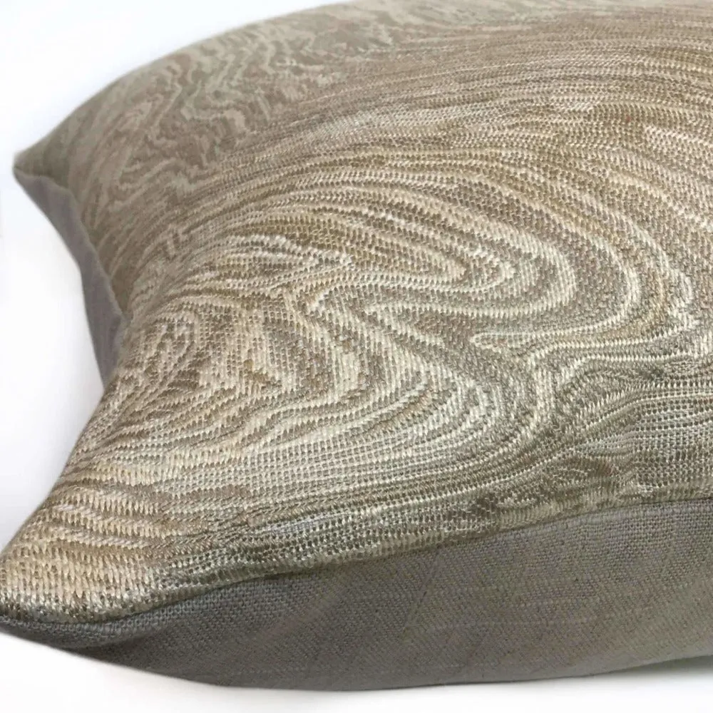 Kravet Beige Tan Agate Marble Geology Pattern Pillow Cover