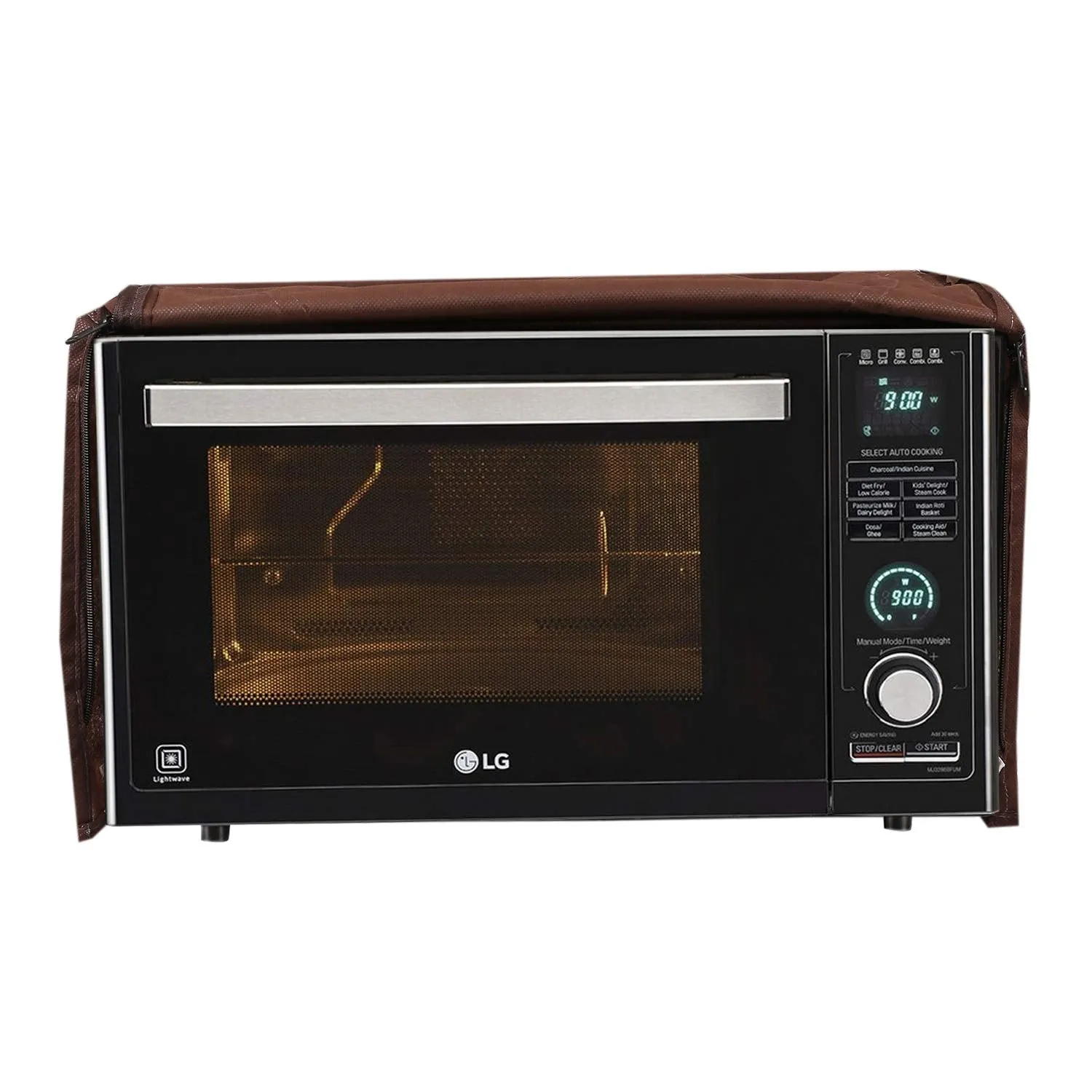 Kuber Industries Cotton 1 Piece Microwave Oven Cover 25 Ltr (Dark Brown) -CTKTC5739