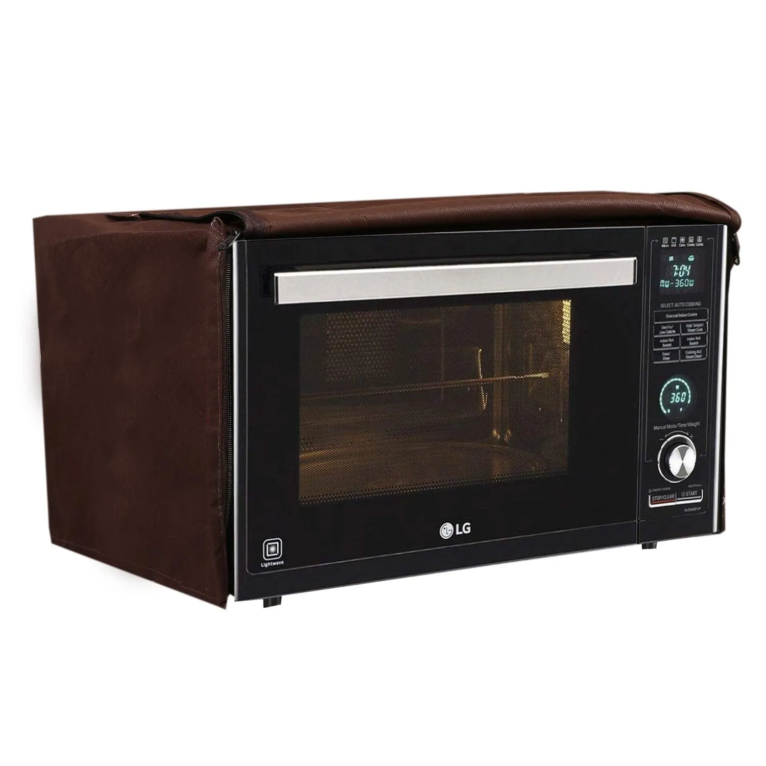 Kuber Industries Cotton 1 Piece Microwave Oven Cover 25 Ltr (Dark Brown) -CTKTC5739