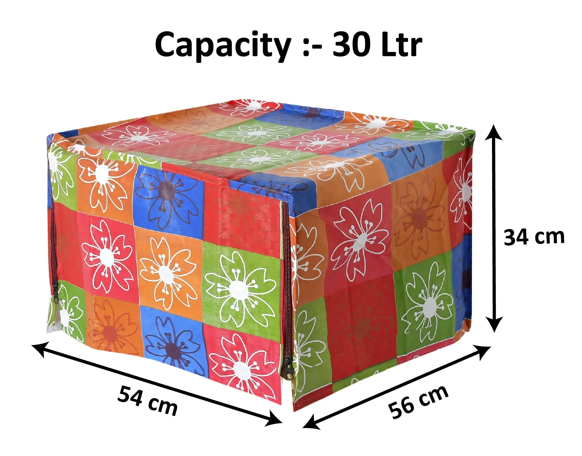 Kuber Industries PVC Flower Printed Microwave Oven Cover, Dustproof Machine Protector Cover,30 LTR. (Multicolor)-HS43KUBMART25950, Standard