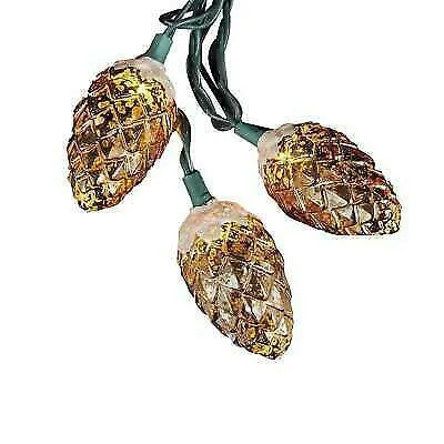 Kurt Adler Gold Pinecone LED Light Set