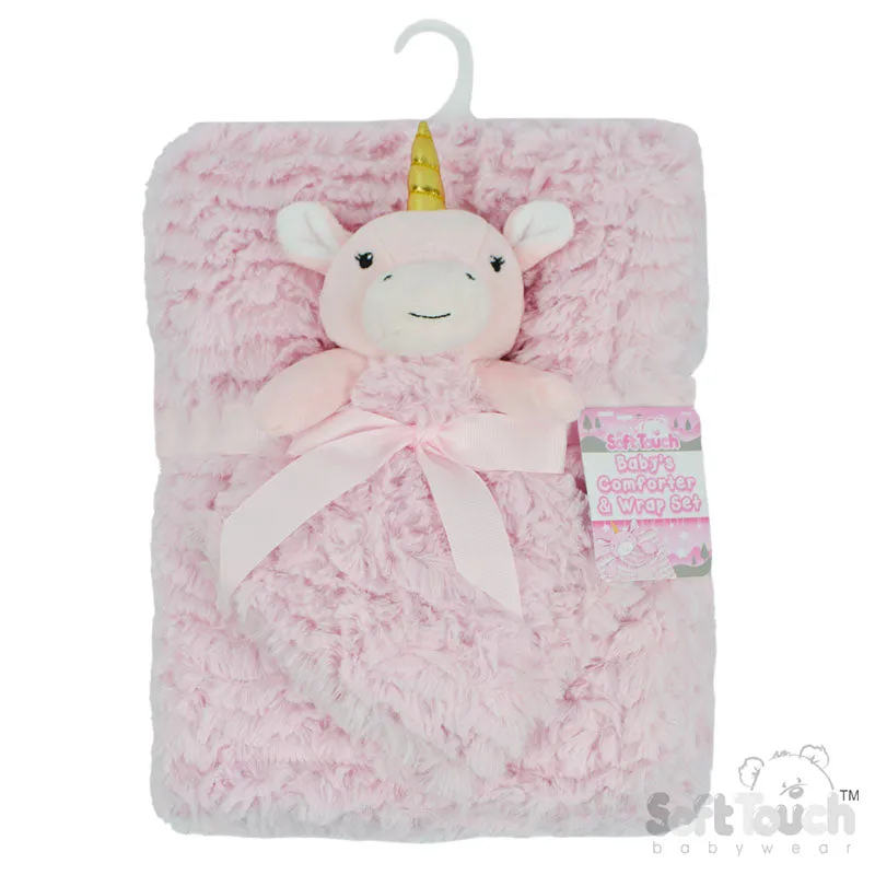 Lavender Pink Unicorn Comforter & Wrap Set - FBP224-P