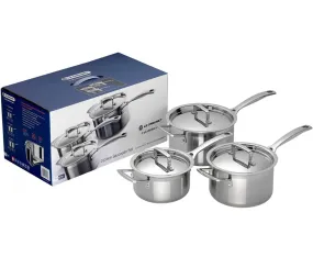 Le Creuset 3 Ply Stainless Steel 3 Piece Saucepan Set