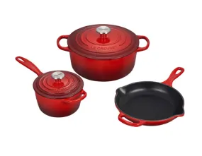 Le Creuset Cerise 5 Piece Cast Iron Set