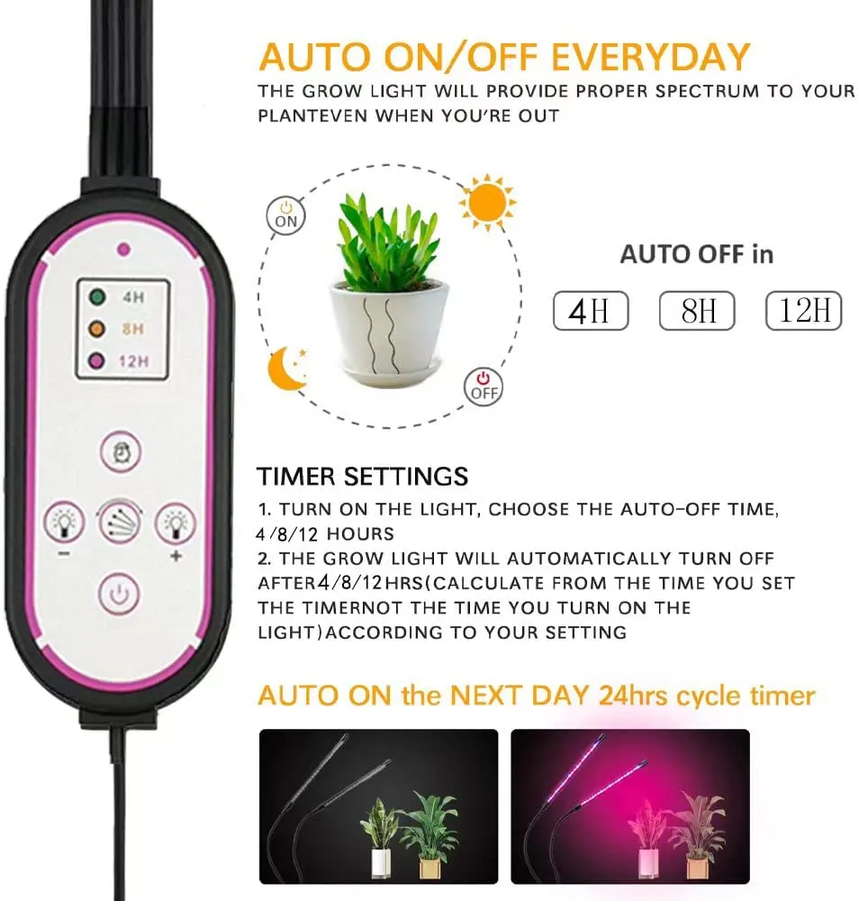 LED Grow Light Full Spectrum Grow Light For Indoor Plants With Adjustable Tripod