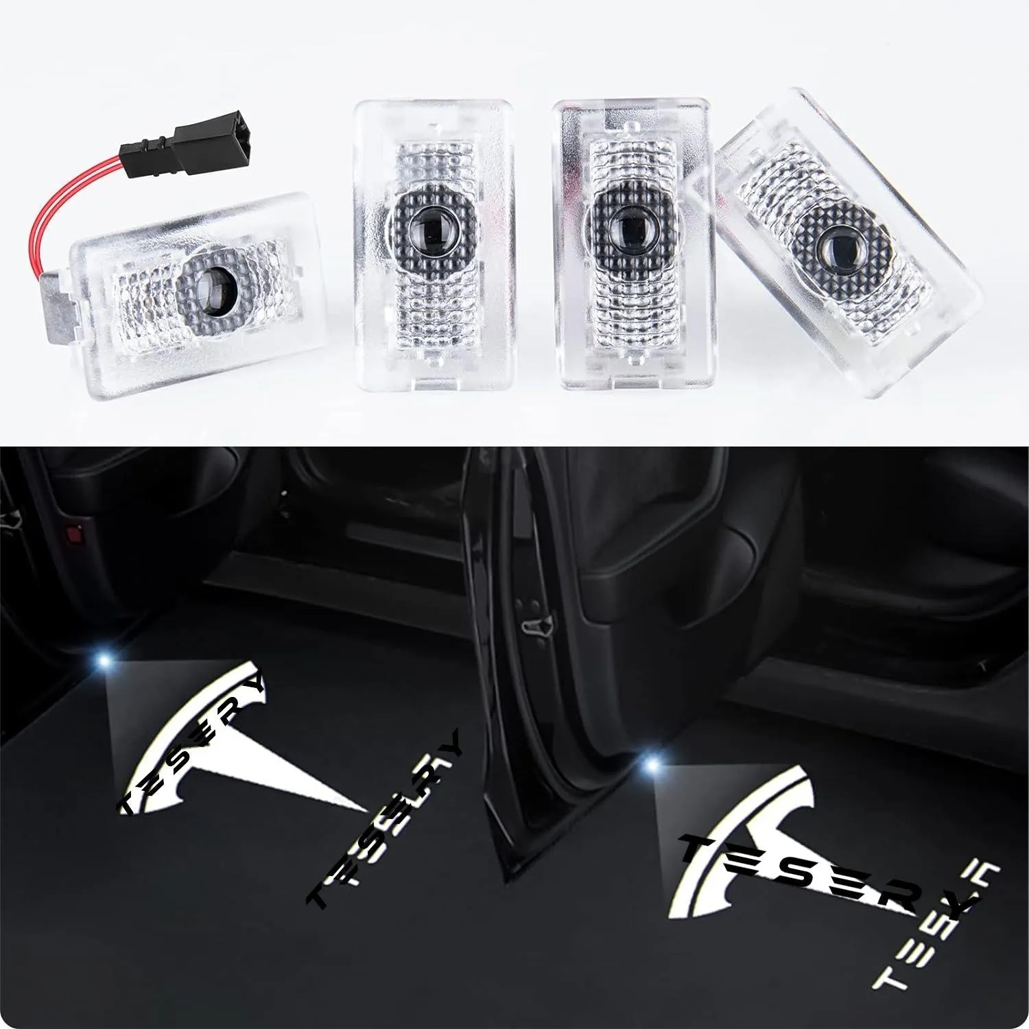 LED Logo Tesla Puddle Lights for Model 3 Highland / Y / S / X