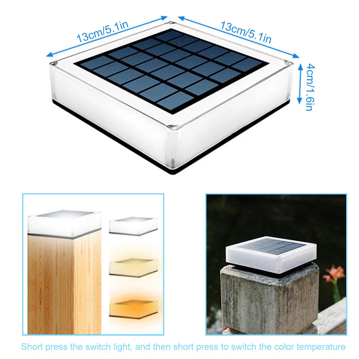 LED Solar Pillar Lantern: Colorful, Waterproof Lighting for Gazebos and Gardens