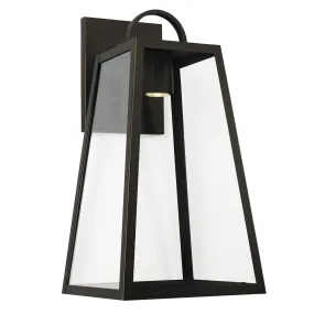 Leighton - 1 Light Coastal Outdoor Wall Lantern - Night Sky - 23" - Oiled Bronze