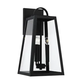 Leighton - 3 Light Coastal Outdoor Wall Lantern - 19.5" - Black