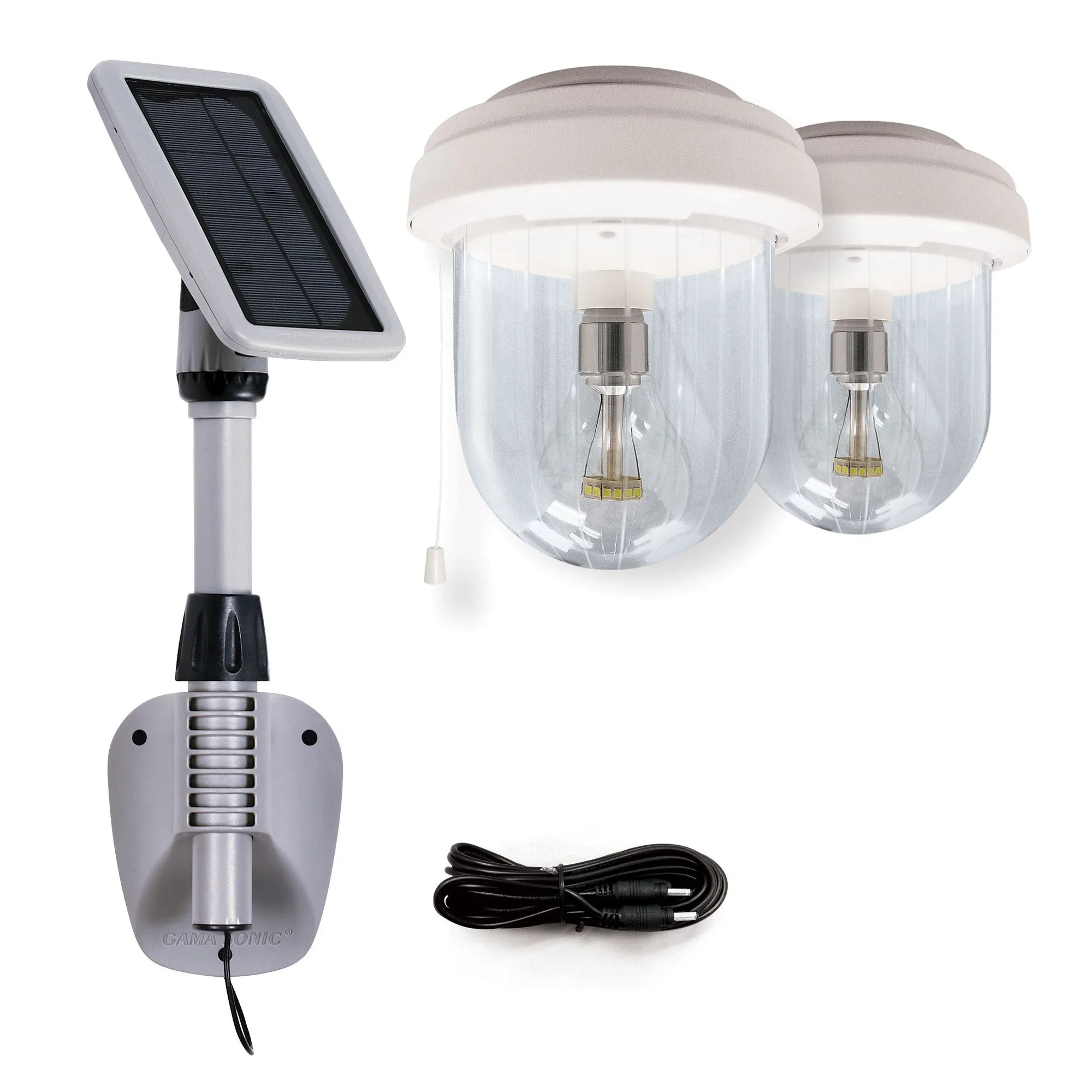 Light My Shed IV W/ 2 LED Solar Lights, 500 Lumens, 3W, 4.8V, 6000K CCT White Finish