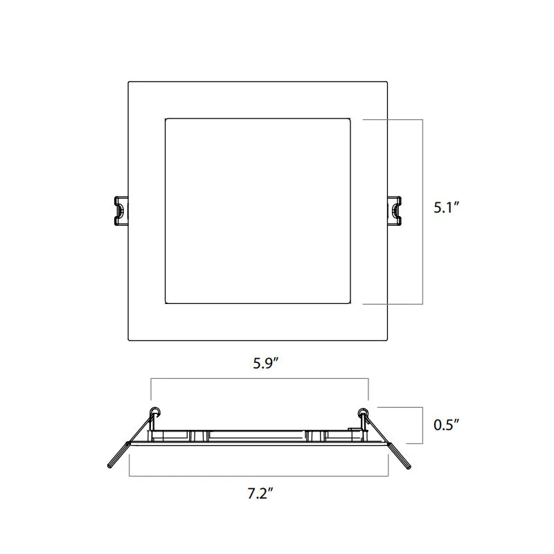 Lightolier FD6SSLMZ10SCTUW 6" LED Square Flat Downlight, Lumen & 5CCT Selectable, UNV