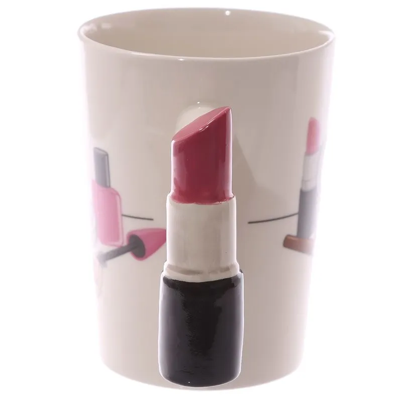 Lipstick Lover Novelty Coffee Cup Make Up Inspired Fashion Lipstick Coffee Mugs And Cup Unique Gift Idea For Her