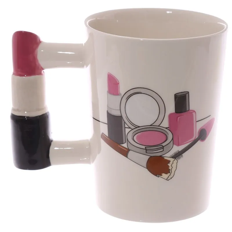 Lipstick Lover Novelty Coffee Cup Make Up Inspired Fashion Lipstick Coffee Mugs And Cup Unique Gift Idea For Her